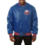 New York Islanders Full Leather Blue Jacket