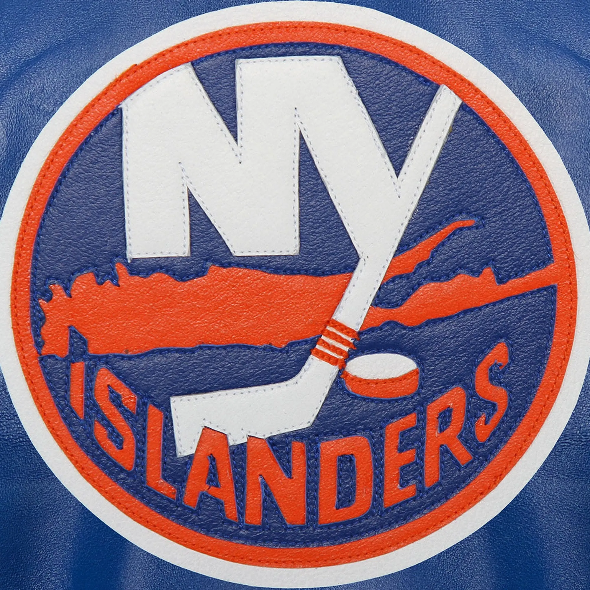 New york islanders genuine leather varsity jacket blue 2 2