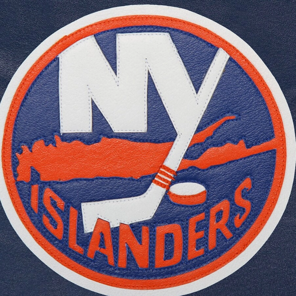 New york islanders genuine leather varsity jacket navy 1