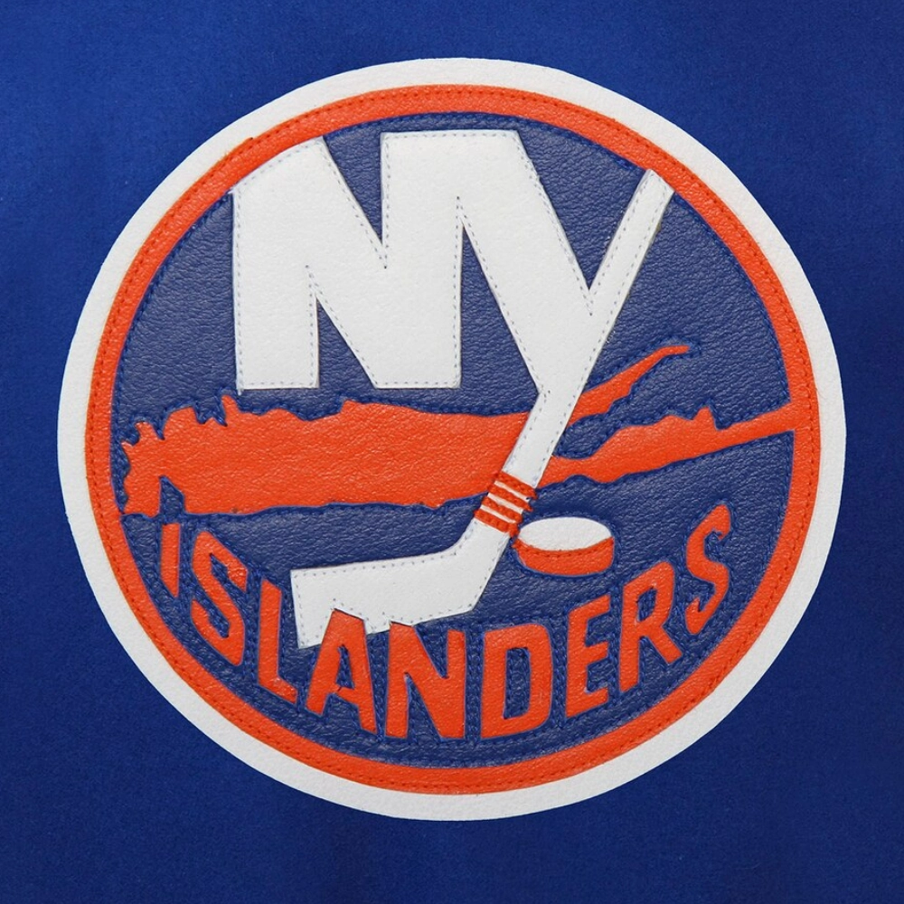 New york islanders two tone wool leather varsity jacket blue white 2 1
