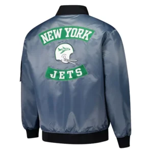 New york jets charcoal bomber full zip jacket