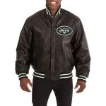 New York Jets Full Leather Black Varsity Jacket
