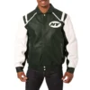 New york jets genuine leather varsity jacket greenwhite 1