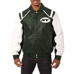 New York Jets Full Leather Green/White Varsity Jacket