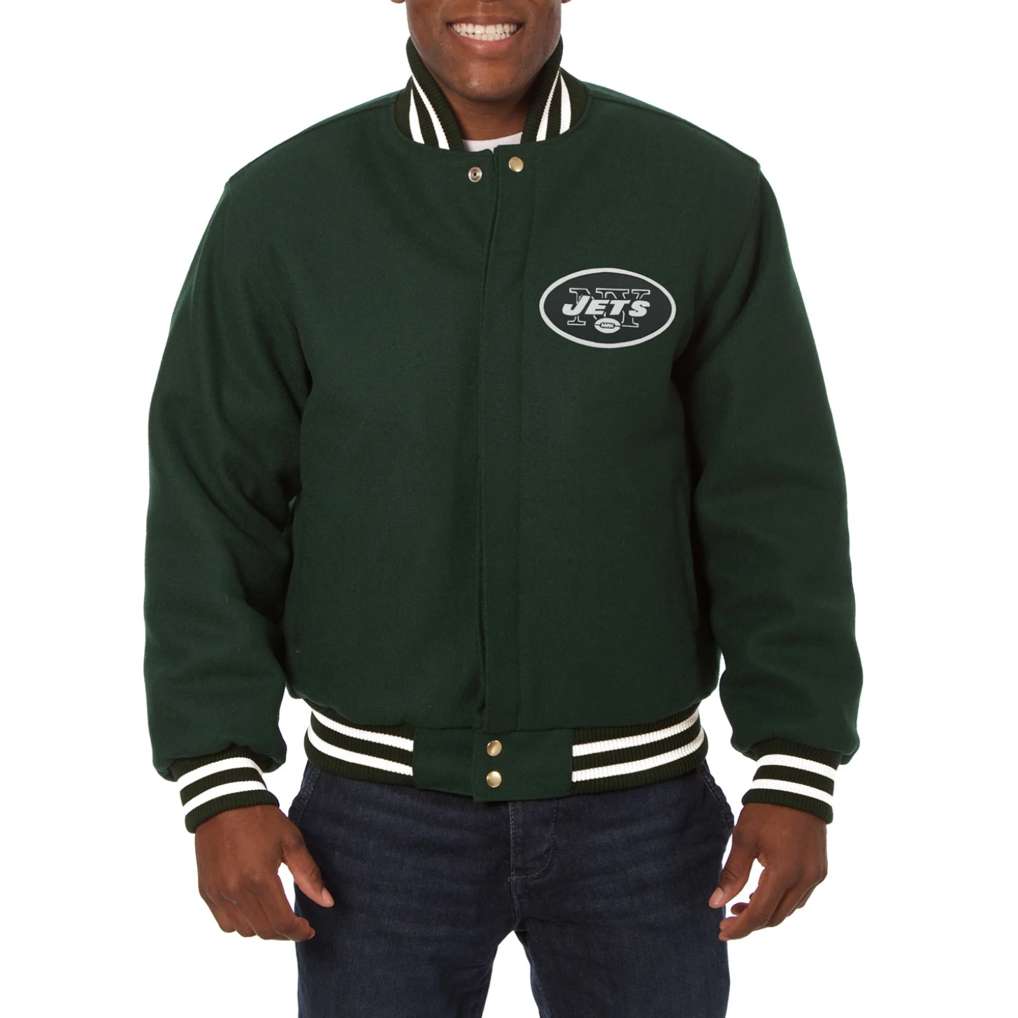 New york jets handmade wool jacket green 1