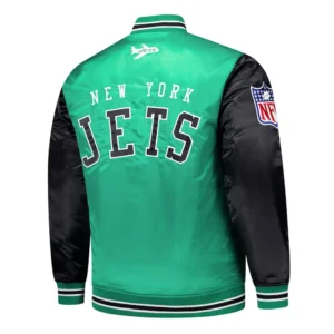 New york jets kelly green and black team satin jacket
