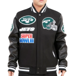 New York Jets Mashup Wool/Leather Jacket
