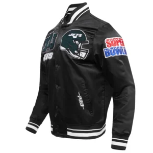 New york jets mashup full snap satin varsity jacket black 7