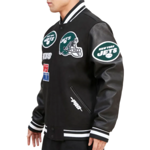 New york jets mashup wool leather jacket