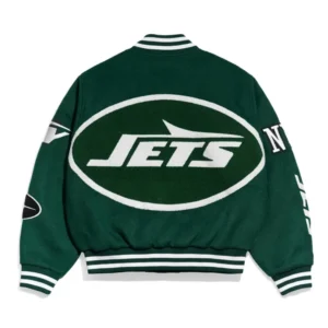 New york jets pennant green wool varsity jacket