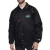 New york jets retro logo coaches black jacket