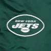 New york jets starter pick and roll full snap satin varsity jacket green 4