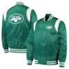 New york jets starter prime time satin varsity jacket green 3
