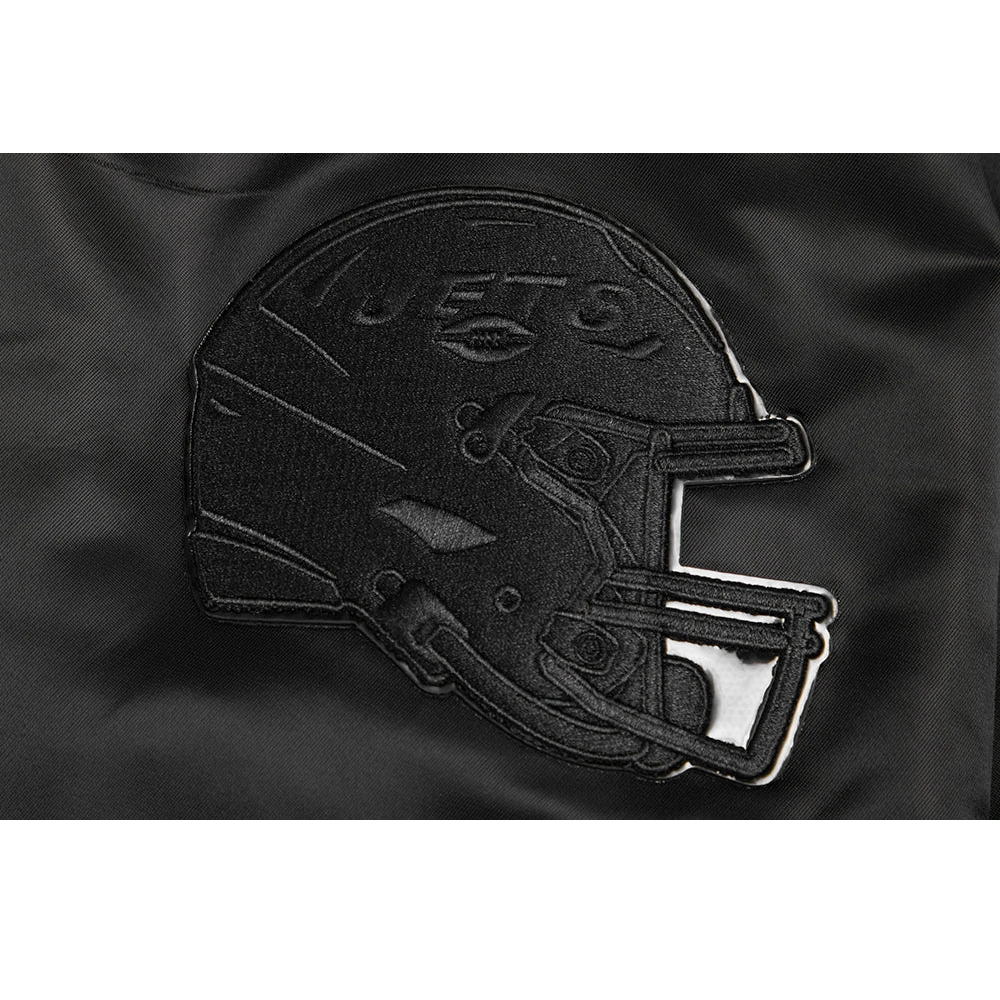 New york jets triple black satin varsity patch logo