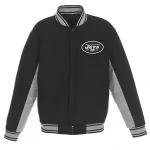 New York Jets Accent Black Wool Jacket