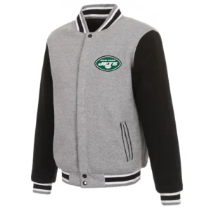 New york jets varsity gray and black jacket