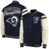 New york jets victory formation commemorative full snap varsity jacket navy white 1