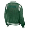 New york jets womens full zip bomber varsity jacket green 2 1