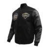 New york knicks black gold wool leather varsity jacket black 2