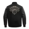 New york knicks black gold wool leather varsity jacket black 4