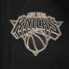 New york knicks black gold wool leather varsity jacket black 5