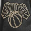 New york knicks black gold wool leather varsity jacket black 8