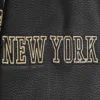 New york knicks black gold wool leather varsity jacket black 9
