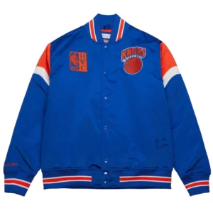 New york knicks cooperstown full snap satin varsity jacket 3