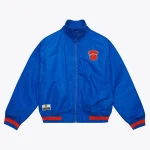 New York Knicks Full-Zip Blue Satin Jacket