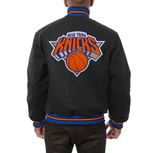 New york knicks handmade wool varsity jacket black 1 1