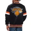 New york knicks home game satin varsity jacket black