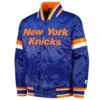 New york knicks home game satin varsity jacket blue 1