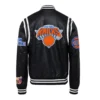 New york knicks leather varsity jacket black 2