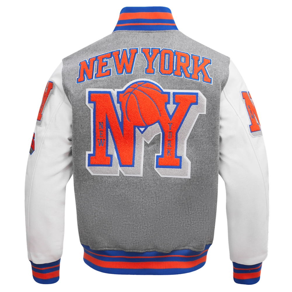 New york knicks mashup wool leather varsity jacket greywhite 4 1