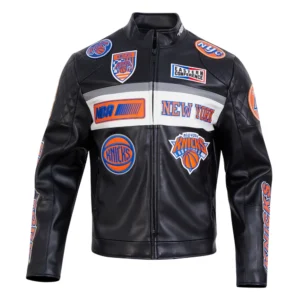 New york knicks moto leather jacket 1