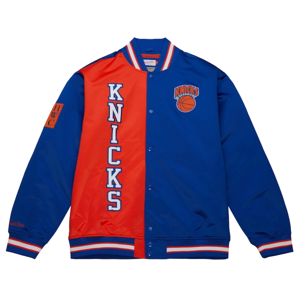 New york knicks og 20 full snap satin varsity jacket 3