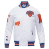 New york knicks old english satin varsity jacket
