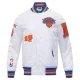 New york knicks old english satin varsity jacket