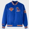 New york knicks playboy blue varsity jacket