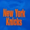 New york knicks script tail womens full snap satin varsity jacket blue