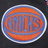 New york knicks script tail wool leather varsity jacket black 1