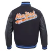 New york knicks script tail wool leather varsity jacket black 3