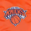 New york knicks slider full snap satin varsity jacket orange 4