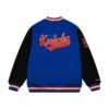 New york knicks team legacy full snap satin varsity jacket blue black 2
