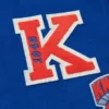 New york knicks team legacy full snap satin varsity jacket blue black 3
