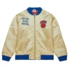 New york knicks team og 20 vintage logo satin varsity jacket gold 1