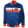 New york knicks the ambassador satin varsity jacket blue 3
