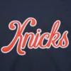 New york knicks washed navy fleece varsity jacket