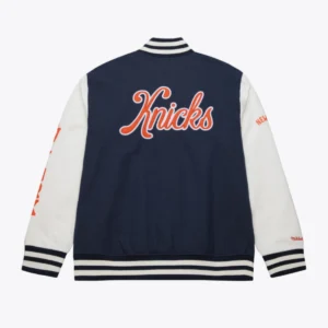 New york knicks washed varsity jacket