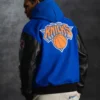 New york knicks x nba wool leather varsity jacket